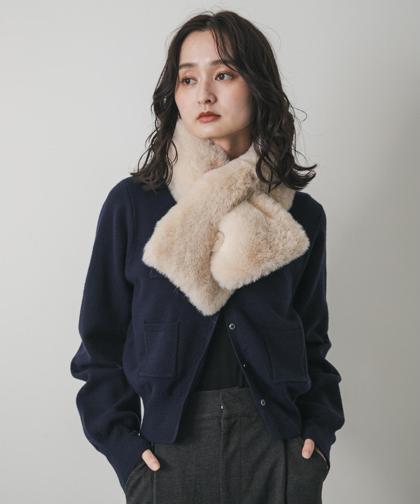 蓬鬆仿皮草圍巾
