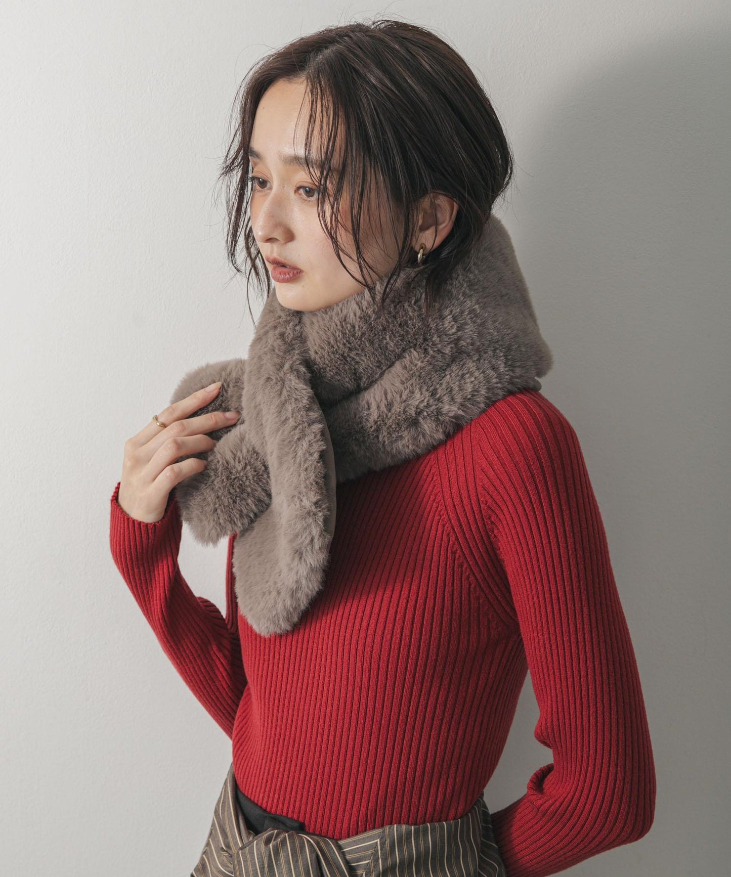 蓬鬆仿皮草圍巾