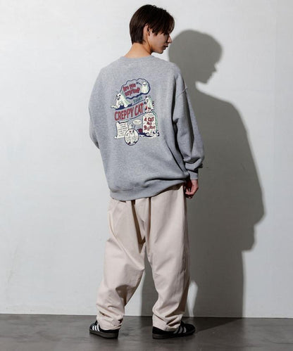 寬鬆版型背面印花圓領衛衣 / CATS GHOST