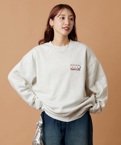 寬鬆版型背面印花圓領衛衣 / CATS GHOST
