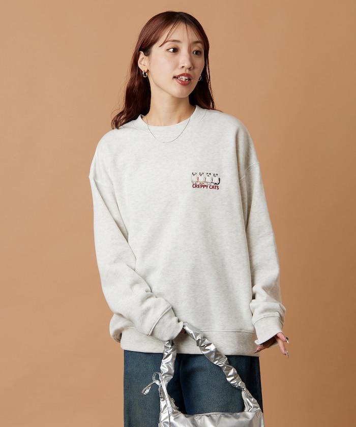 寬鬆版型背面印花圓領衛衣 / CATS GHOST