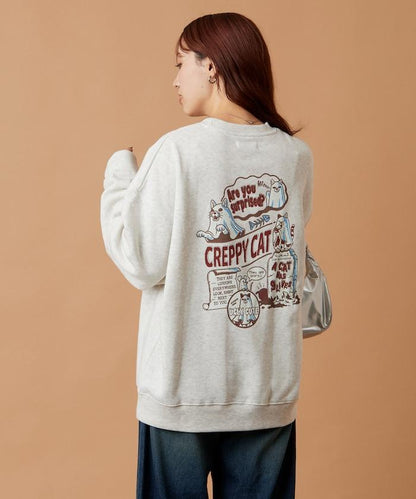 寬鬆版型背面印花圓領衛衣 / CATS GHOST