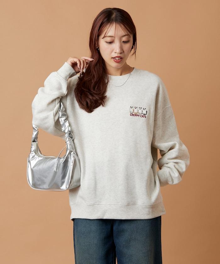 寬鬆版型背面印花圓領衛衣 / CATS GHOST