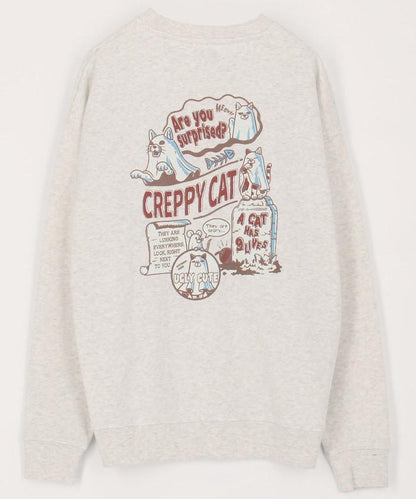 寬鬆版型背面印花圓領衛衣 / CATS GHOST