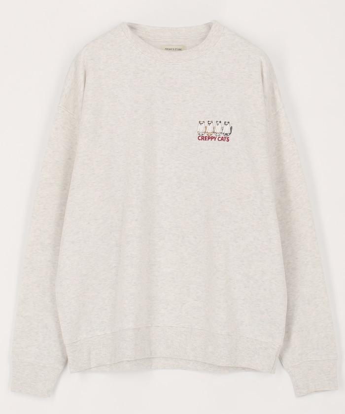 寬鬆版型背面印花圓領衛衣 / CATS GHOST