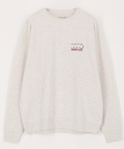 寬鬆版型背面印花圓領衛衣 / CATS GHOST