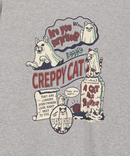 寬鬆版型背面印花圓領衛衣 / CATS GHOST