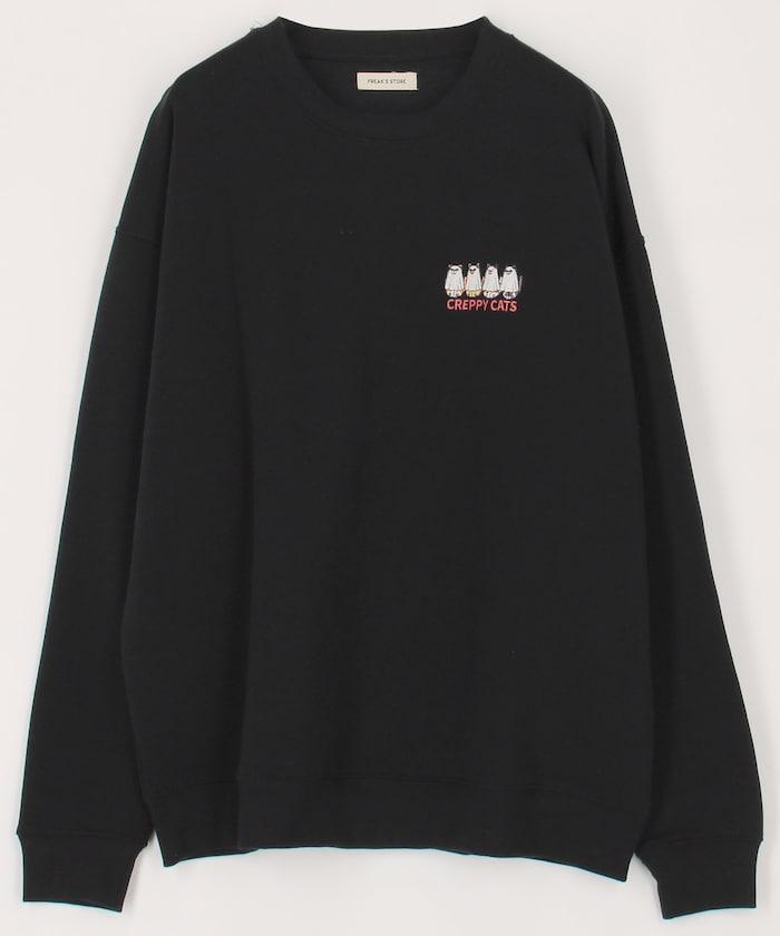 寬鬆版型背面印花圓領衛衣 / CATS GHOST
