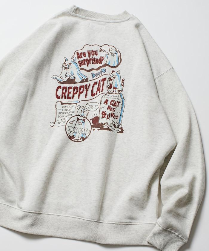 寬鬆版型背面印花圓領衛衣 / CATS GHOST