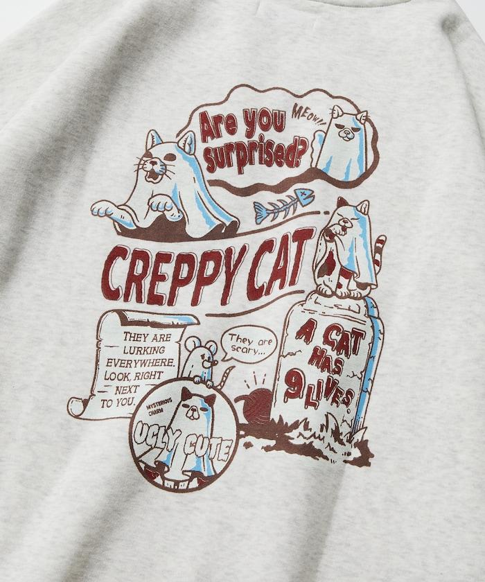 寬鬆版型背面印花圓領衛衣 / CATS GHOST