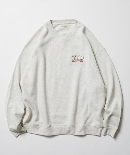 寬鬆版型背面印花圓領衛衣 / CATS GHOST