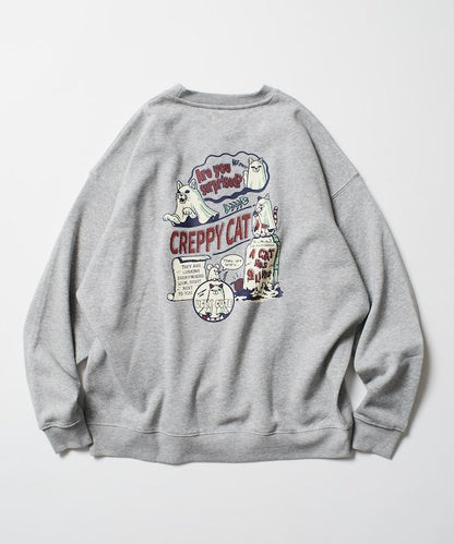 寬鬆版型背面印花圓領衛衣 / CATS GHOST