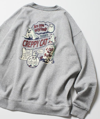 寬鬆版型背面印花圓領衛衣 / CATS GHOST