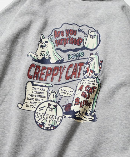 寬鬆版型背面印花圓領衛衣 / CATS GHOST