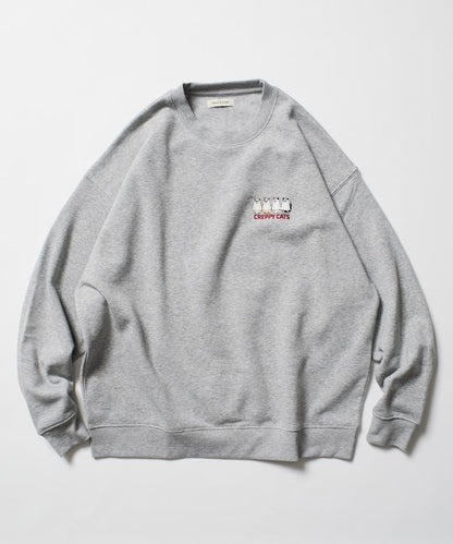 寬鬆版型背面印花圓領衛衣 / CATS GHOST