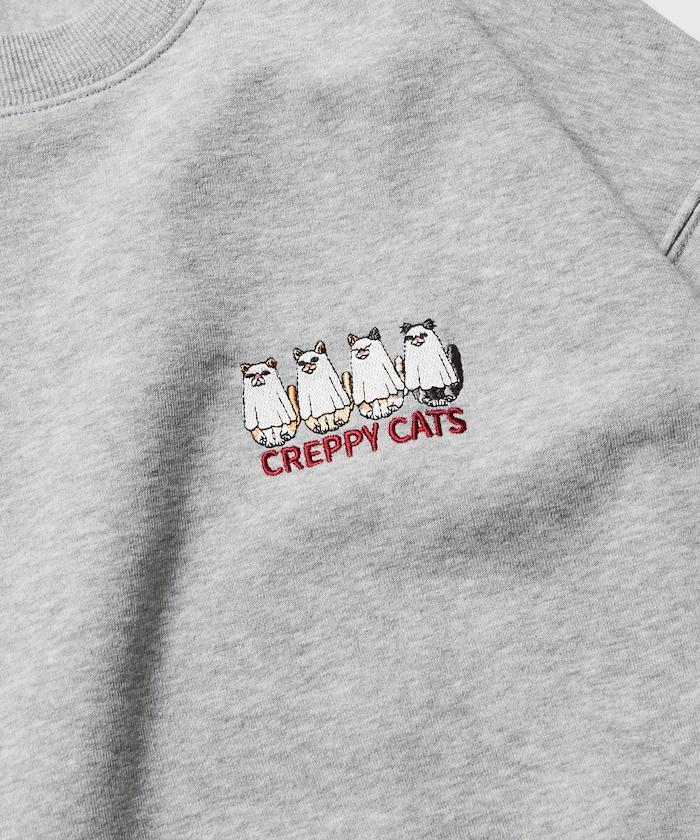 寬鬆版型背面印花圓領衛衣 / CATS GHOST