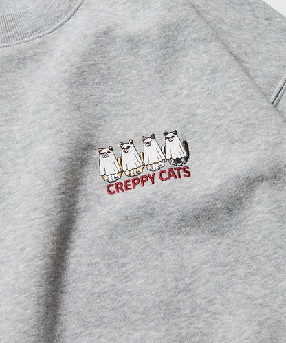 寬鬆版型背面印花圓領衛衣 / CATS GHOST