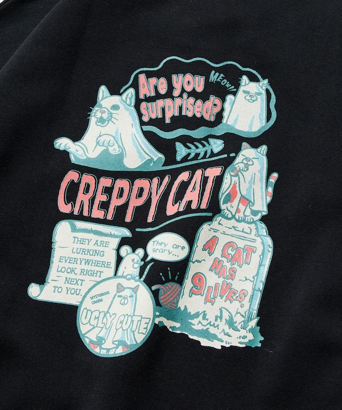 寬鬆版型背面印花圓領衛衣 / CATS GHOST