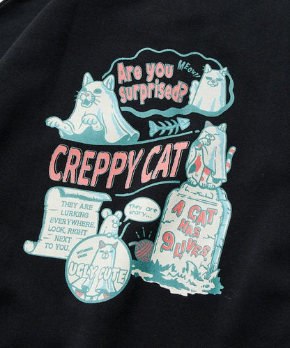 寬鬆版型背面印花圓領衛衣 / CATS GHOST