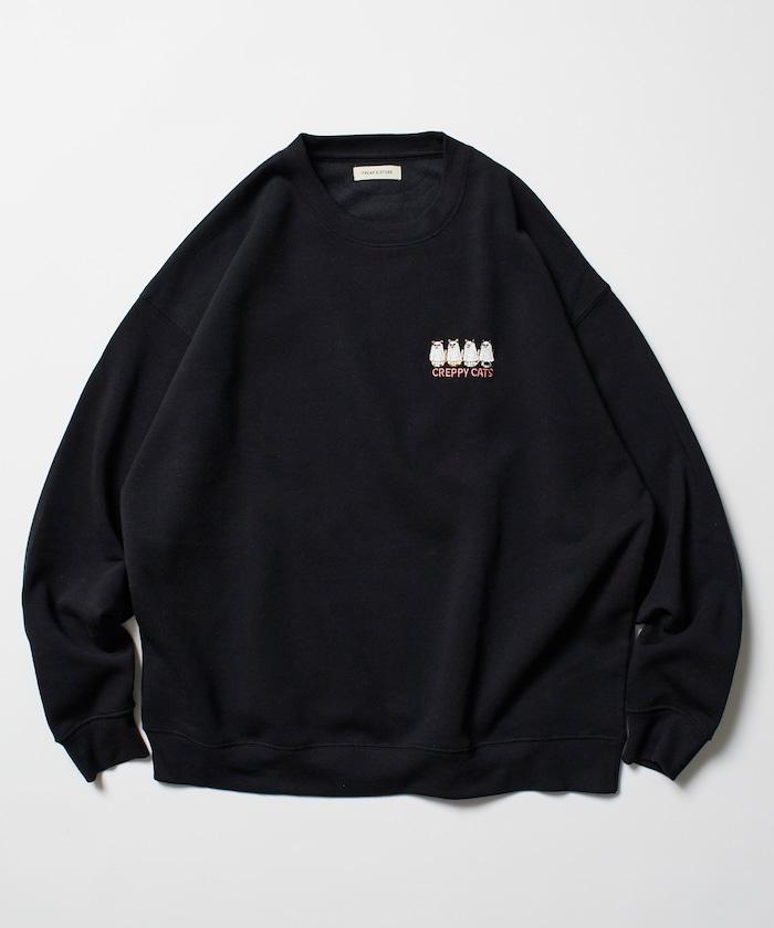 寬鬆版型背面印花圓領衛衣 / CATS GHOST