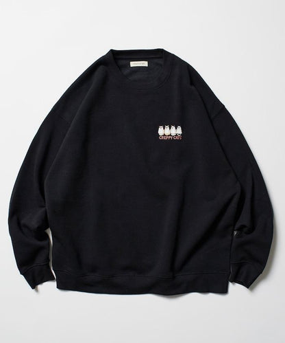 寬鬆版型背面印花圓領衛衣 / CATS GHOST