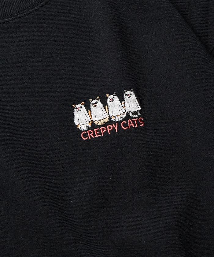 寬鬆版型背面印花圓領衛衣 / CATS GHOST