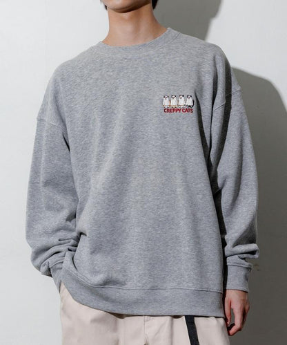 寬鬆版型背面印花圓領衛衣 / CATS GHOST