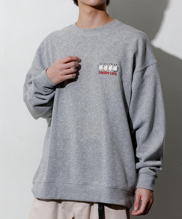 寬鬆版型背面印花圓領衛衣 / CATS GHOST