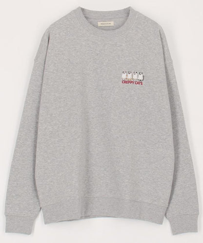 寬鬆版型背面印花圓領衛衣 / CATS GHOST