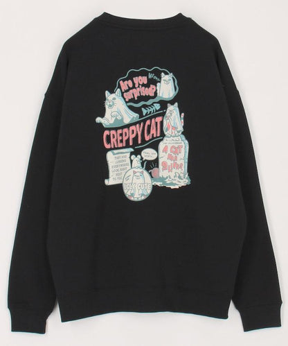 寬鬆版型背面印花圓領衛衣 / CATS GHOST