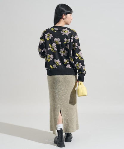 絨圈提花針織開衫