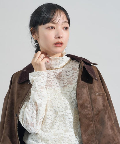 磨毛蕾絲上衣