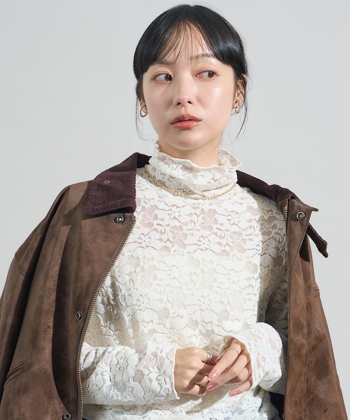 磨毛蕾絲上衣