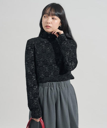 磨毛蕾絲上衣