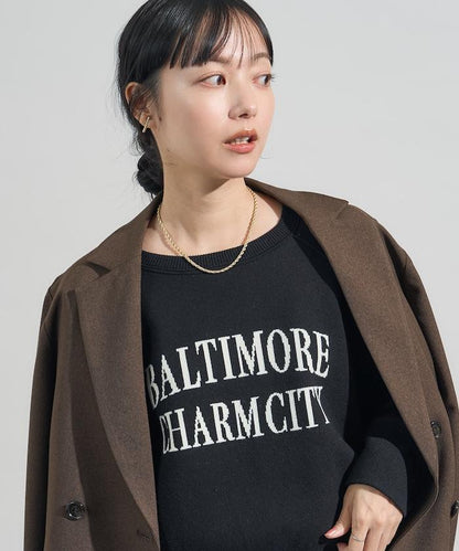 【可機洗】衛衣風格字母針織套頭衫