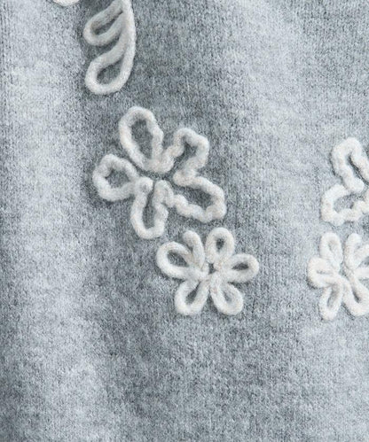 拼色 線繡花紋 針織套頭衫