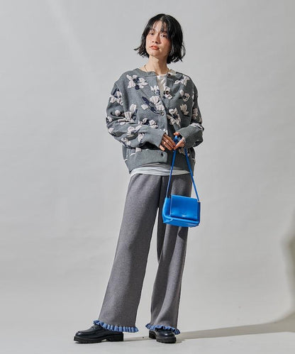 絨圈提花針織開衫