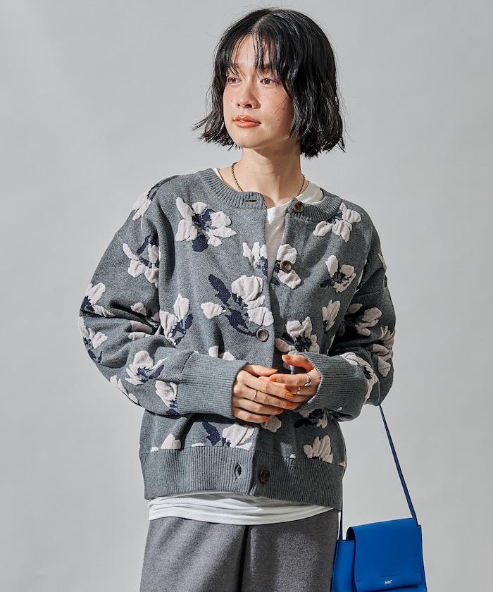 絨圈提花針織開衫