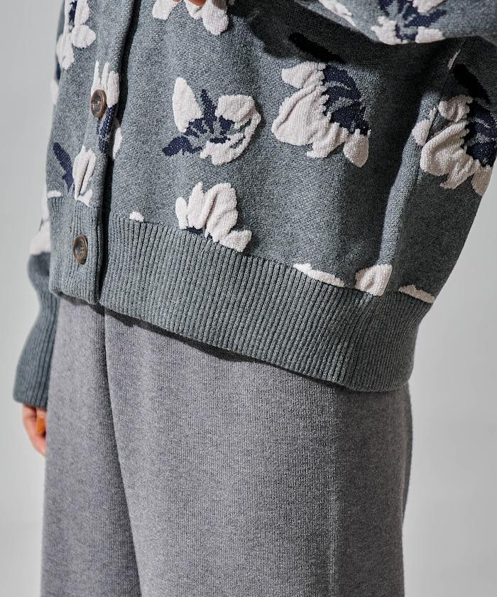 絨圈提花針織開衫