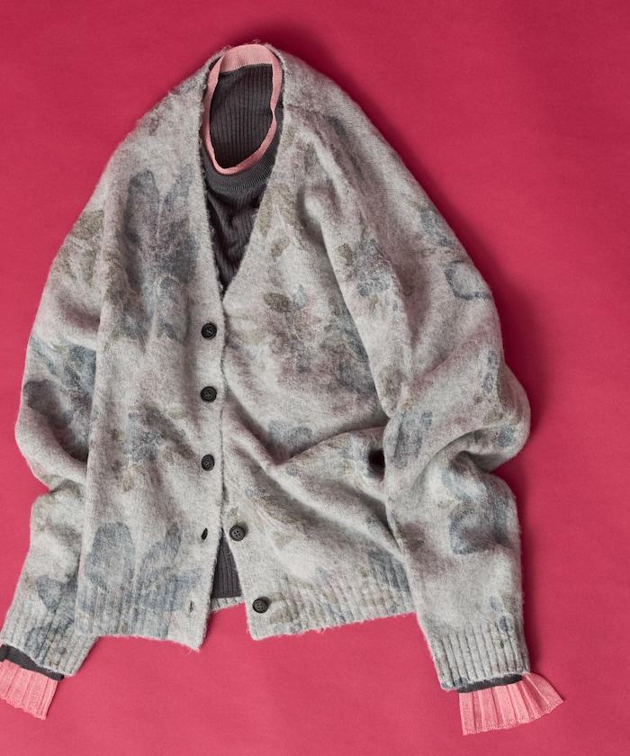 花卉印花針織開衫