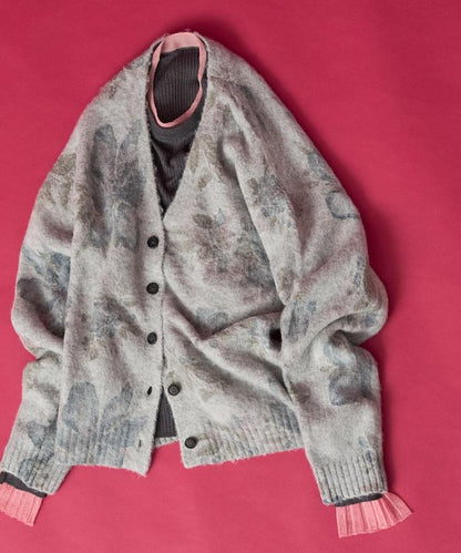 花卉印花針織開衫