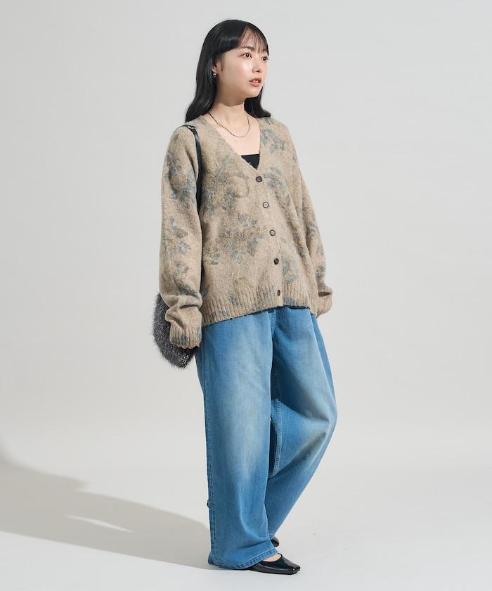 花卉印花針織開衫