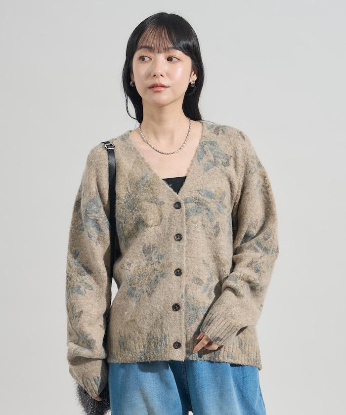 花卉印花針織開衫