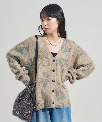 花卉印花針織開衫