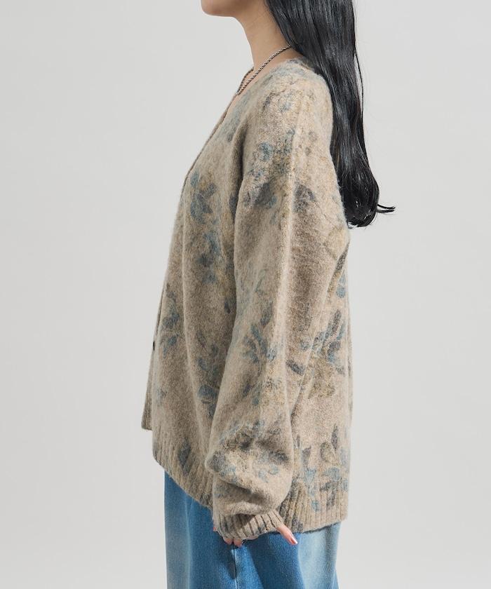 花卉印花針織開衫