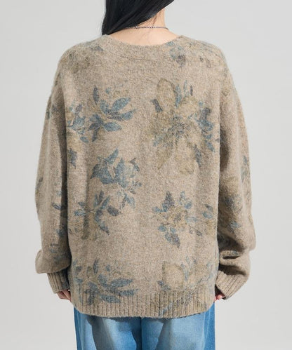 花卉印花針織開衫