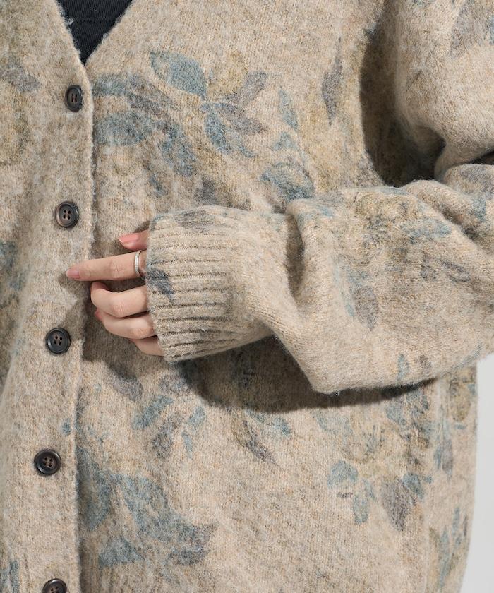 花卉印花針織開衫