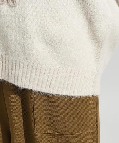 拼色 線繡花卉圖案針織開衫