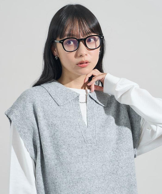 【套裝商品】V領針織背心套裝 含顏色