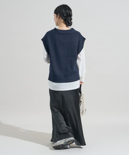 【套裝商品】V領針織背心套裝 含顏色